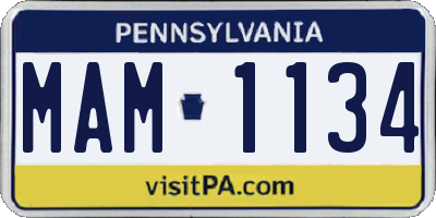 PA license plate MAM1134