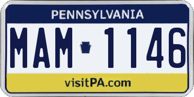 PA license plate MAM1146