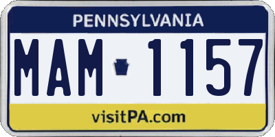 PA license plate MAM1157