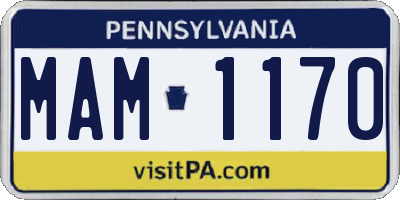PA license plate MAM1170