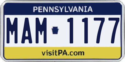 PA license plate MAM1177