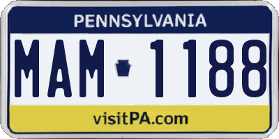 PA license plate MAM1188