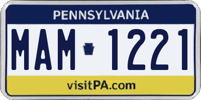 PA license plate MAM1221