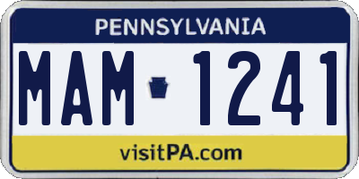 PA license plate MAM1241