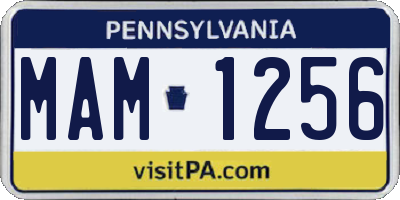PA license plate MAM1256