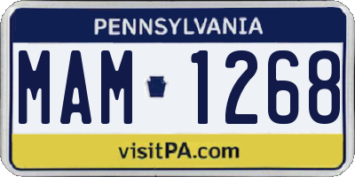 PA license plate MAM1268