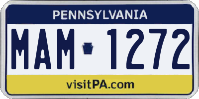 PA license plate MAM1272