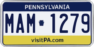 PA license plate MAM1279