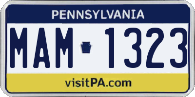 PA license plate MAM1323