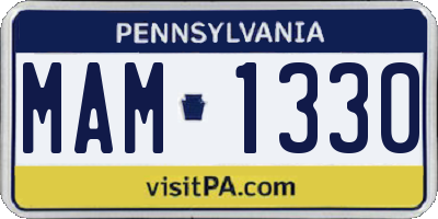 PA license plate MAM1330