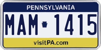 PA license plate MAM1415