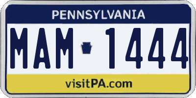PA license plate MAM1444
