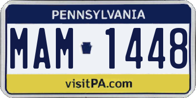 PA license plate MAM1448
