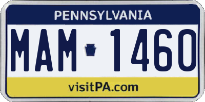 PA license plate MAM1460