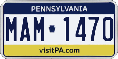 PA license plate MAM1470