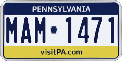 PA license plate MAM1471