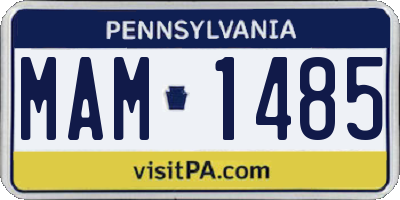 PA license plate MAM1485