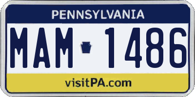 PA license plate MAM1486