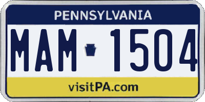 PA license plate MAM1504