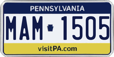 PA license plate MAM1505