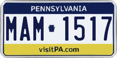 PA license plate MAM1517