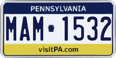 PA license plate MAM1532