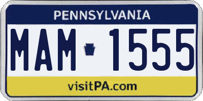 PA license plate MAM1555