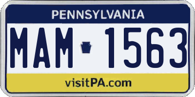 PA license plate MAM1563