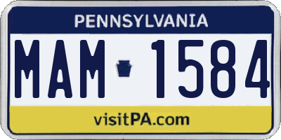 PA license plate MAM1584
