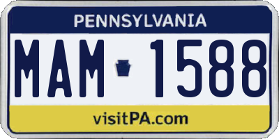 PA license plate MAM1588