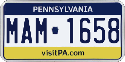 PA license plate MAM1658
