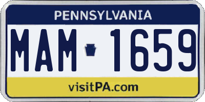 PA license plate MAM1659
