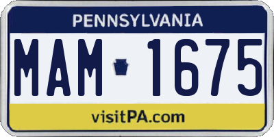PA license plate MAM1675