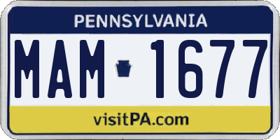 PA license plate MAM1677