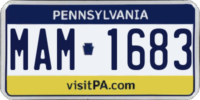 PA license plate MAM1683