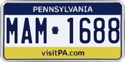 PA license plate MAM1688