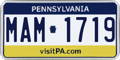 PA license plate MAM1719