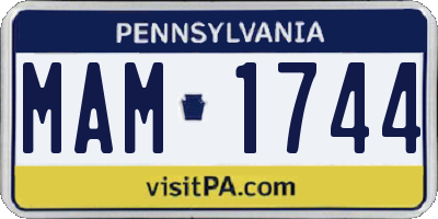 PA license plate MAM1744
