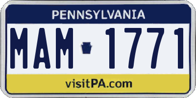 PA license plate MAM1771