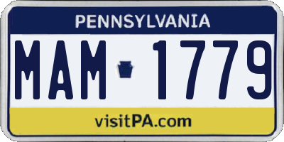 PA license plate MAM1779