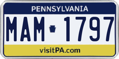 PA license plate MAM1797