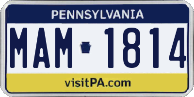 PA license plate MAM1814
