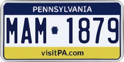 PA license plate MAM1879