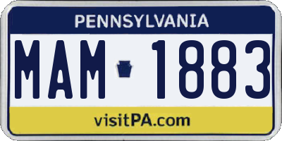 PA license plate MAM1883