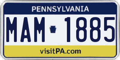 PA license plate MAM1885
