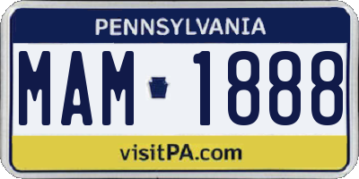 PA license plate MAM1888
