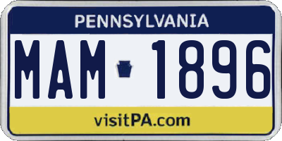 PA license plate MAM1896