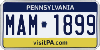 PA license plate MAM1899
