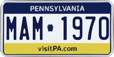 PA license plate MAM1970
