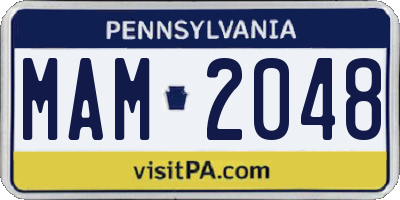 PA license plate MAM2048